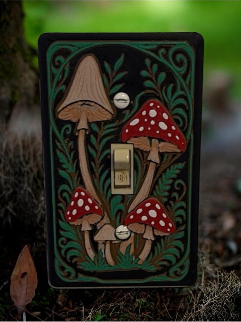 Decorative Mushroom Ceramic Light Switch Cover